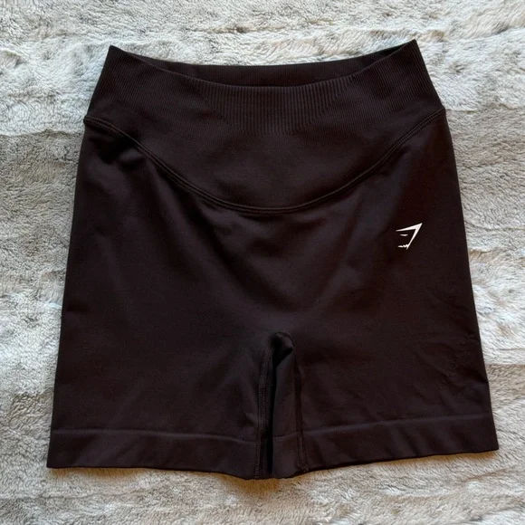 NWOT GYMSHARK Sweat Seamless Shorts in Shadow Brown Size XS - Picture 5 of 14